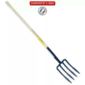 Fourche à bêcher à soie 4 dents spatulée manche pomme