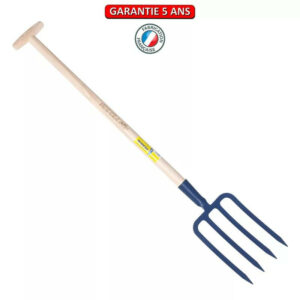 Fourche à bêcher douille 4 dents 27 cm manche en T