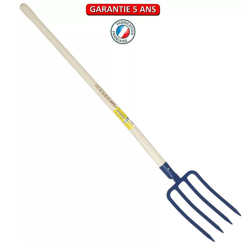 Fourche à bêcher douille 4 dents 27 cm manche pomme
