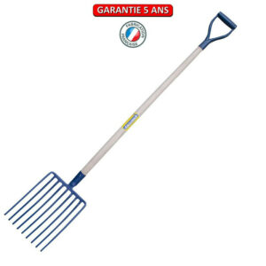 Fourche a cailloux douille 9 dents manche poignée en D