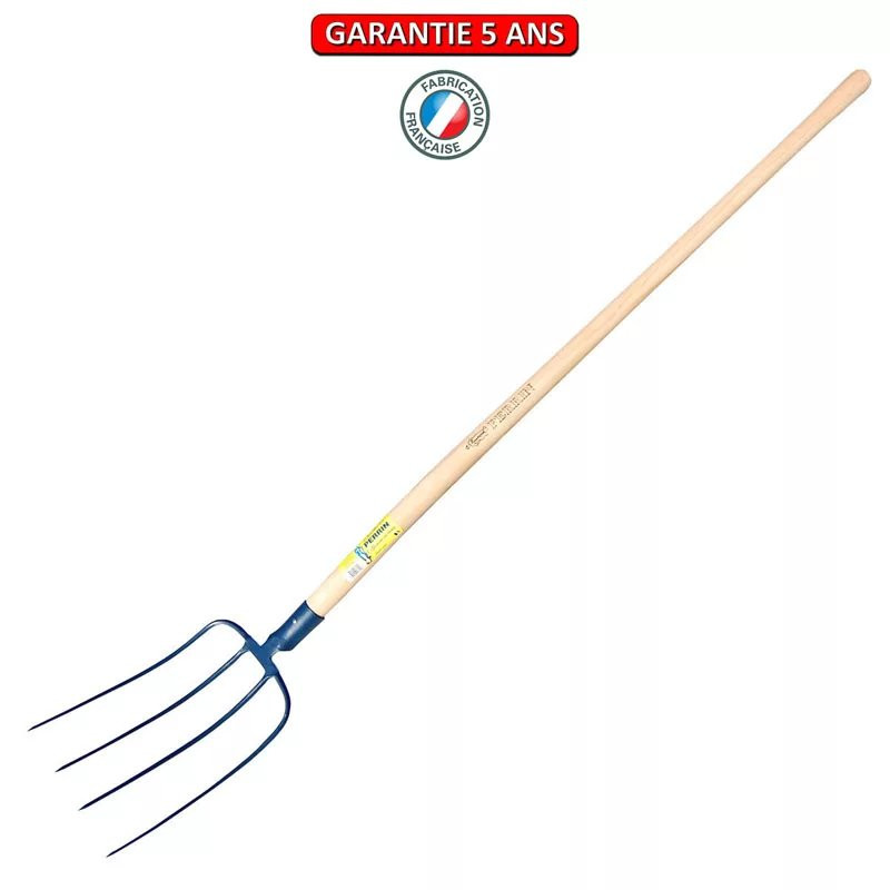 Fourche à fumier douille 4 dents emmanché