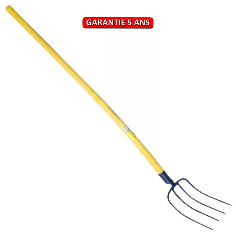 fourche à fumier douille 4 dents manche composite courbe 135