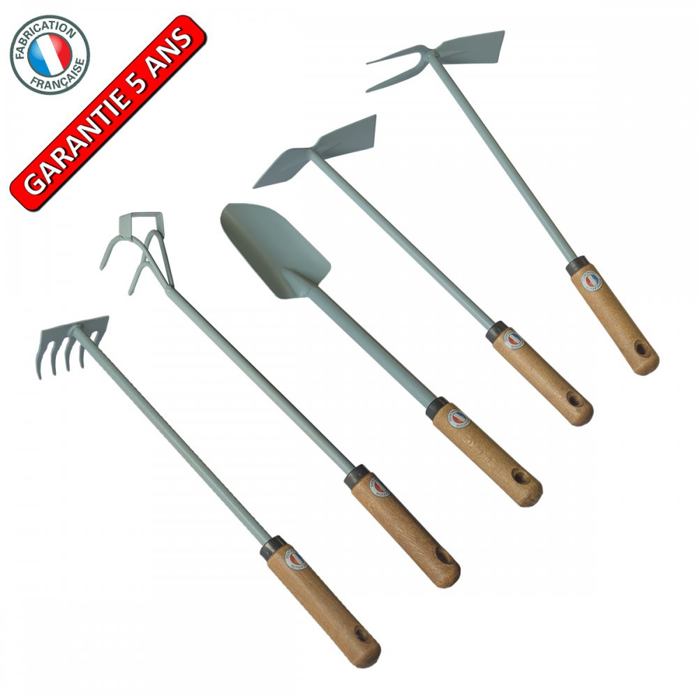 Lot outils extra-long - pack jardin manche long - 5 pièces