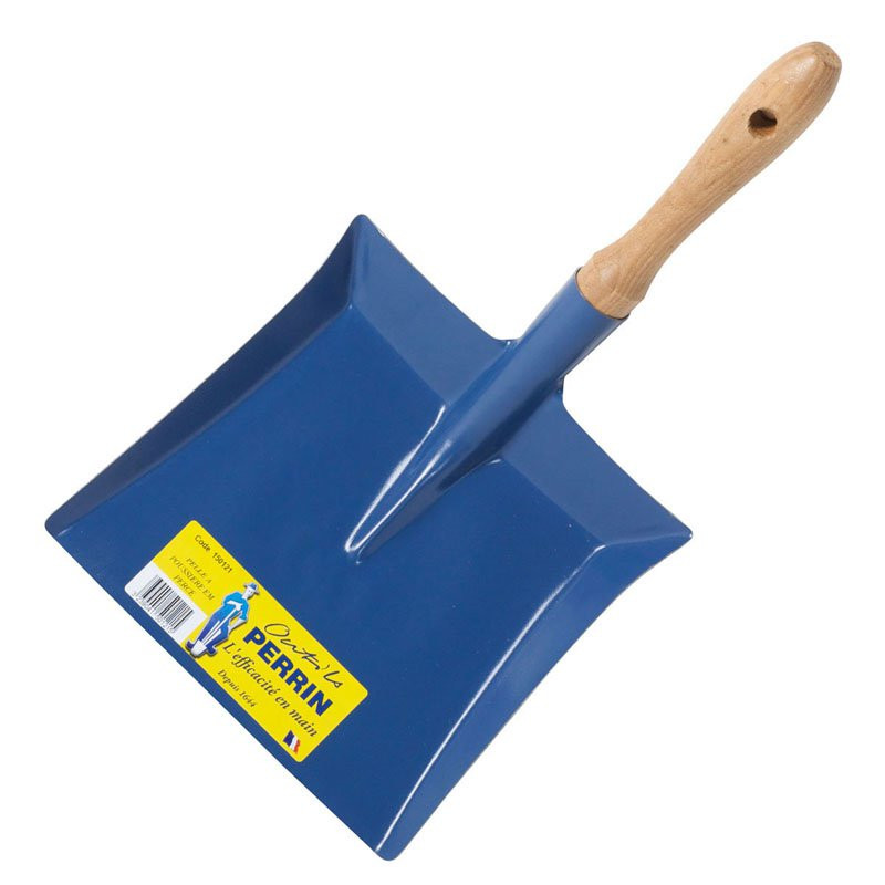 Pelle à poussiere emmanchée perce