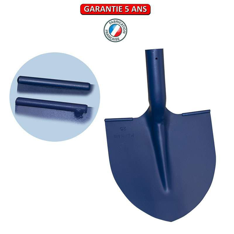 Pelle à terre avec rebords ronds soudés sans manche - 25 cm