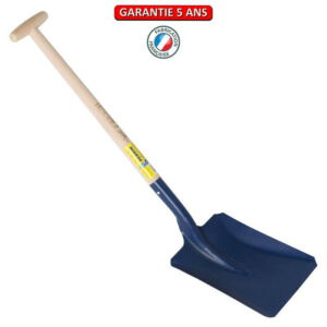 Pelle anglaise emmanchée béquille tournée 90 - Largeur 26 cm