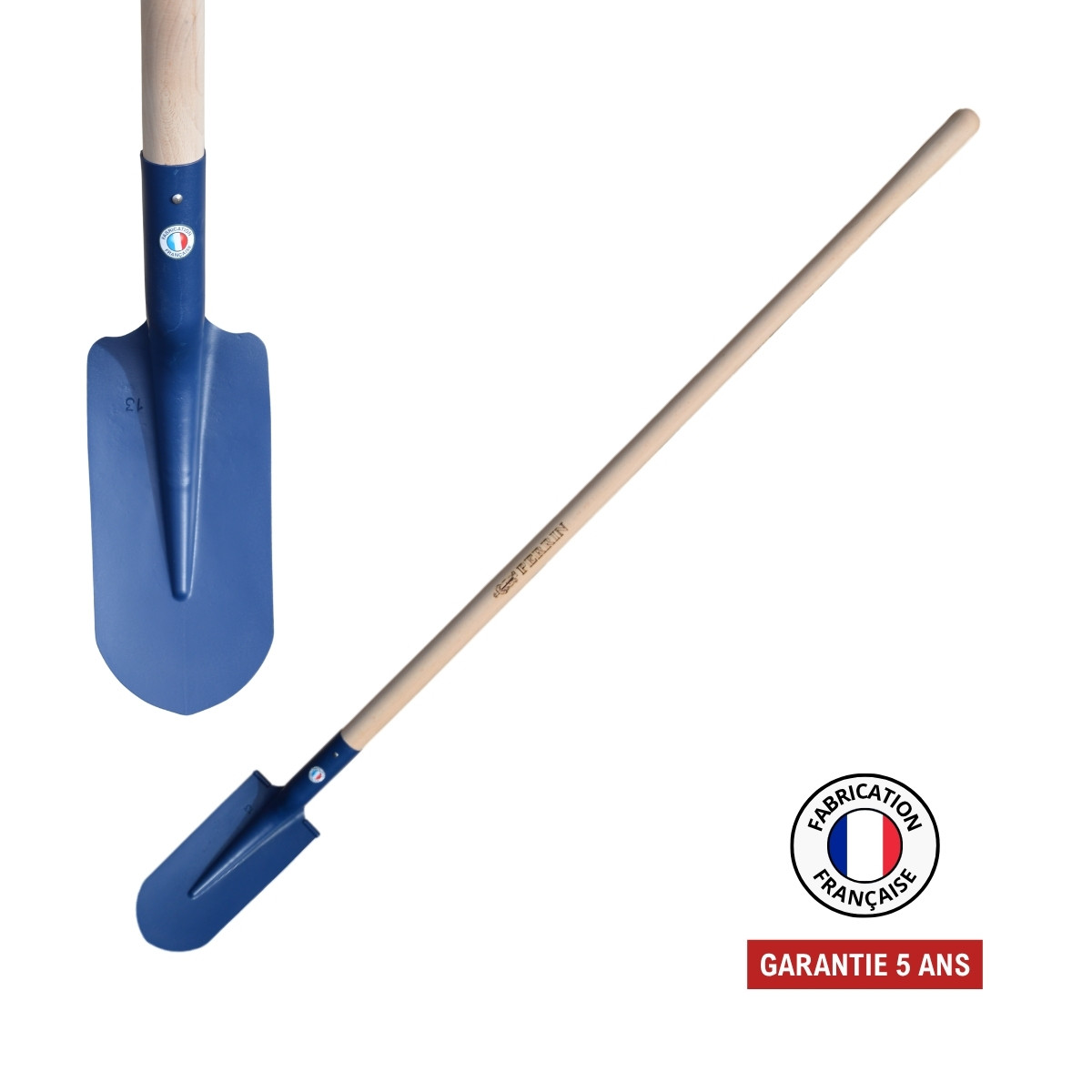 Pelle fortification 13 cm - manche 130 cm PEFC - outil de terrassement