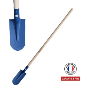 Pelle fortification 13 cm - rebords ronds soudés - manche 130 cm PEFC - outil de terrassement