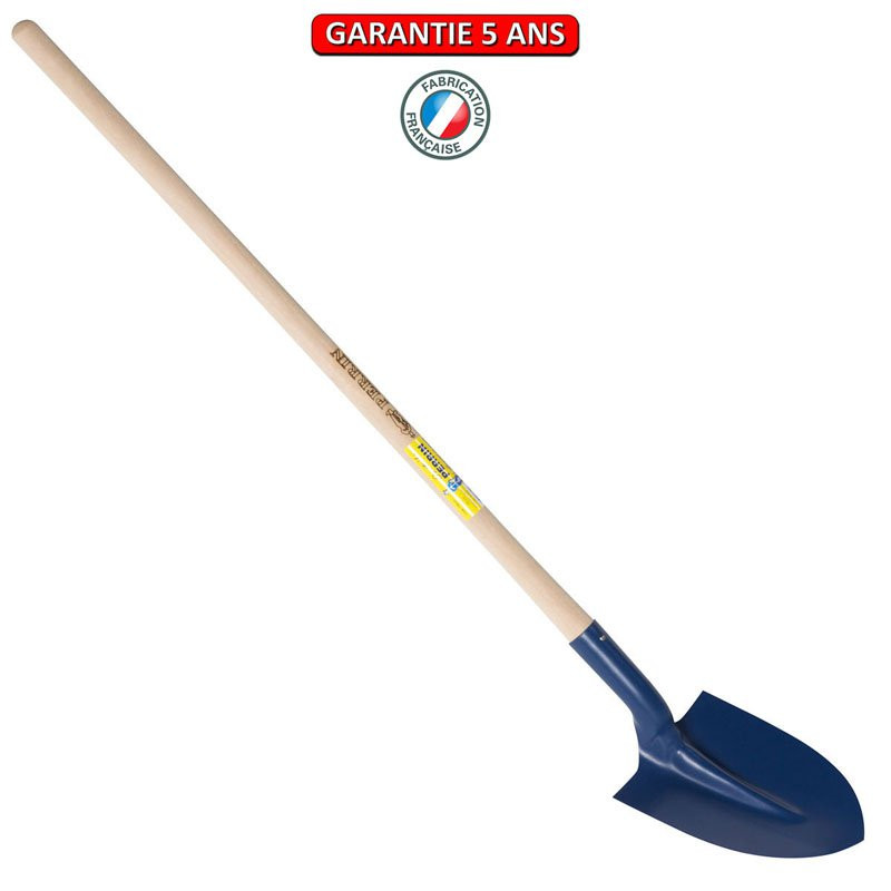 Pelle fortification ronde emmanchée droit 130 - Largeur 21 cm