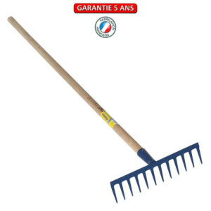 Râteau 12 dents droites soudées manche 1,5m, outil trempé haute résistance, jardin,potager