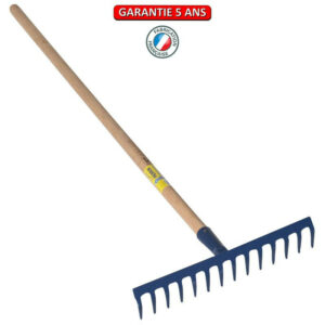 Râteau 14 dents courbes emmanché 1,5m soudé