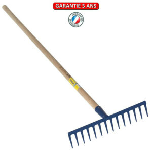 Râteau 14 dents droites soudées manche 1,5m, outil trempé haute résistance, jardin,potager