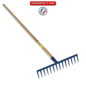 Râteau 16 dents droites soudées manche 1,5m, outil trempé haute résistance, jardin,potager