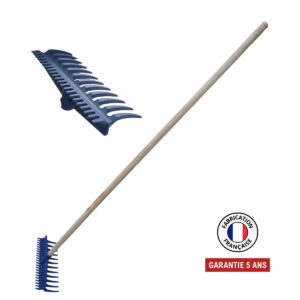 Râteau réversible 12/22 dents nylon renforcé fibre de verre - manche 150 cm PEFC