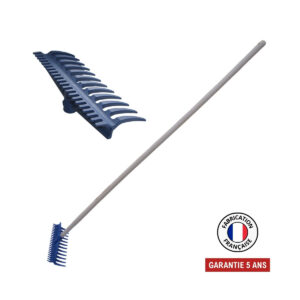 Râteau réversible 12/22 dents nylon renforcé fibre de verre - manche 165 cm PEFC