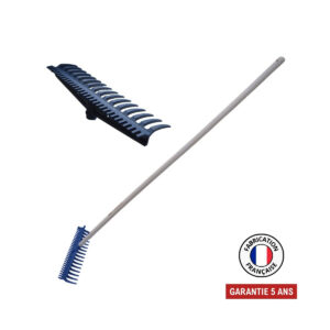 Râteau réversible 16/30 dents nylon renforcé fibre de verre - manche 165 cm PEFC