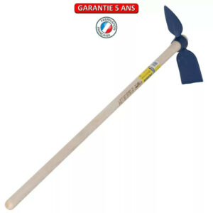 Serfouette forgée panne et langue de 26 cm manche 1,30 m, pour le jardin et le potager