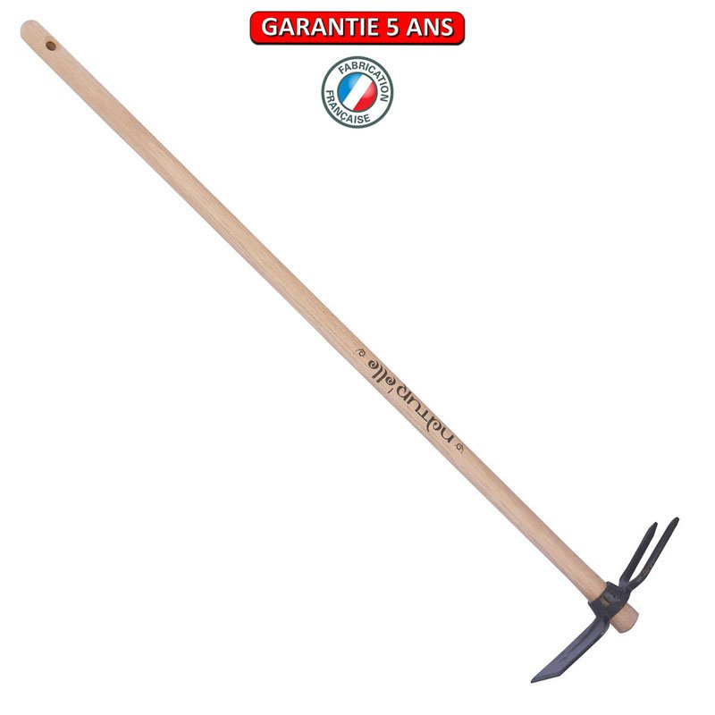 Serfouette panne & fourche forgée manche 100cm - Gris algue