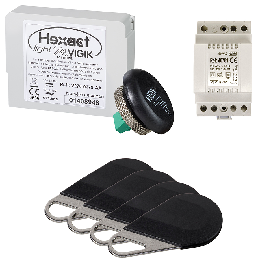 Pack 1 centrale HELIGHT2 4 badges VIGIK AIPHONE 150040
