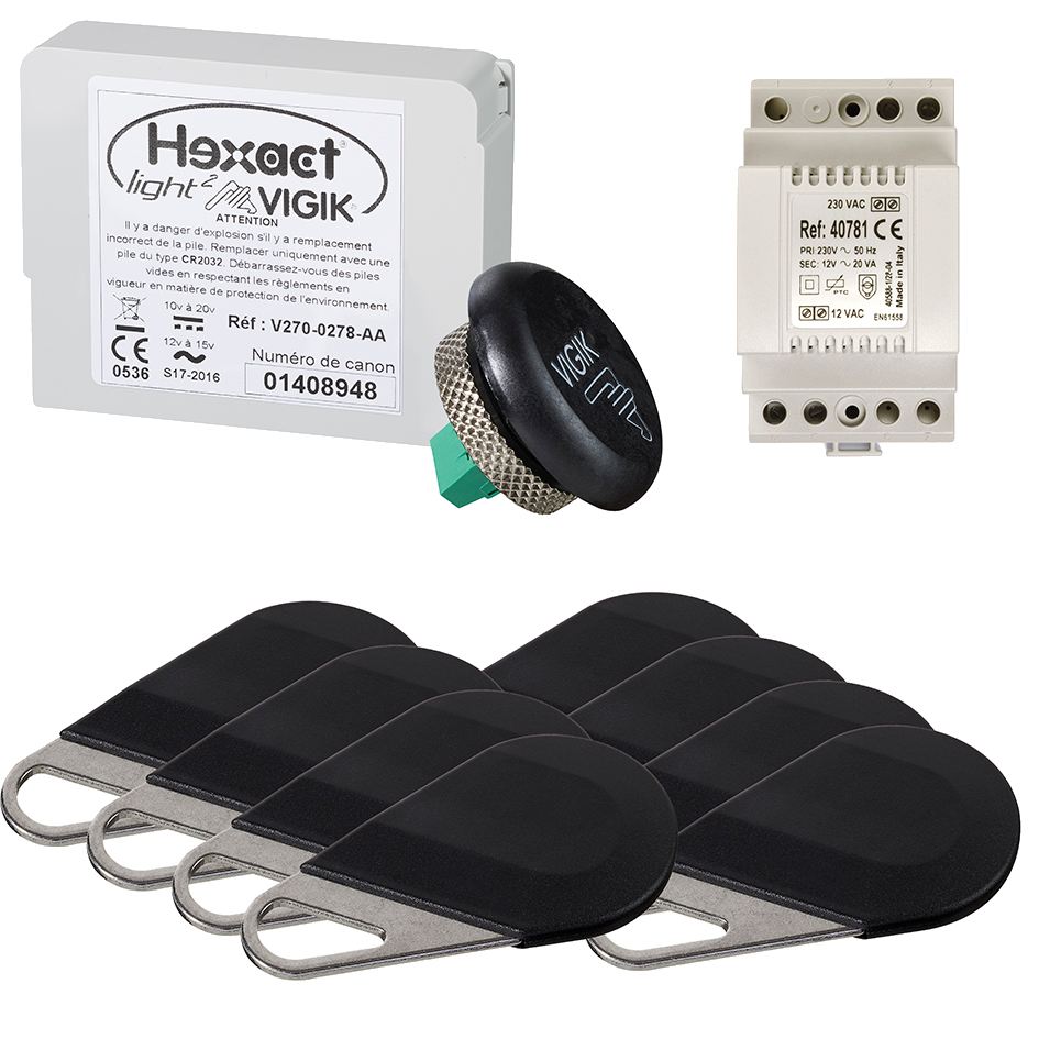 Pack 1 centrale HELIGHT2 8 badges VIGIK AIPHONE 150041