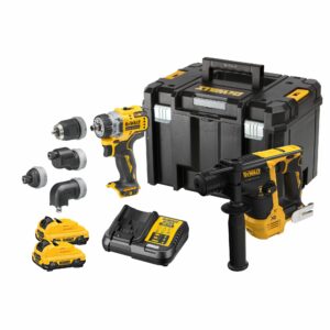 Pack 2 outils 12 V XR (DCD703 + DCH072) Brushless + 2 batteries 3 Ah + chargeur + coffret T-STAK DEWALT DCK2101L2T-QW