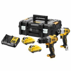 Pack 2 outils 12 V XR (DCD706 + DCF801) + 2 batteries 3 Ah + chargeur + coffret T-STAK DEWALT DCK2111L2T-QW
