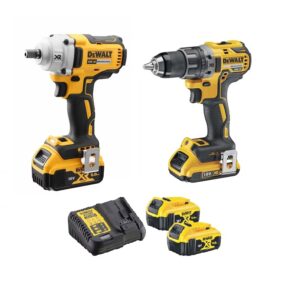 Pack 2 outils 18 V XR (DCD791 + DCF894) + 2 batteries 5 Ah + chargeur + 2 coffrets T-STAK DEWALT DCK2077P2T-QW