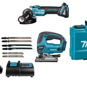 Pack 3 outils 18 V LXT (DDF482SFE+DJV180ZX+DGA504Z) + 2 batteries 3 Ah + chargeur + coffret synthétique MAKITA LOT0337
