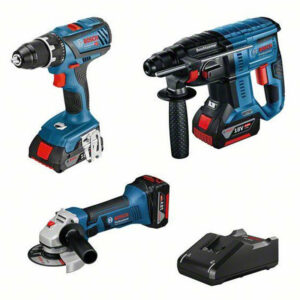 Pack 3 outils BOSCH 0615990M0S Perceuse-Visseuse GSR 18V-28 + Perforateur GBH 18V-21 + Meuleuse GWS18V-125