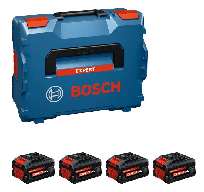 Pack 4 batteries 18 V 5.5 Ah + L-BOXX BOSCH EXPERT 1600A0373H