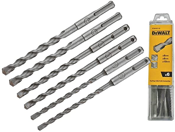 Pack 6 forets SDS Plus 160 mm DEWALT DT60302-QZ