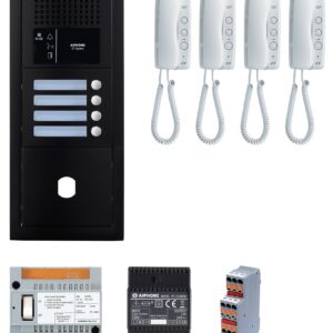 Pack audio 4 postes complet noir AIPHONE 200447