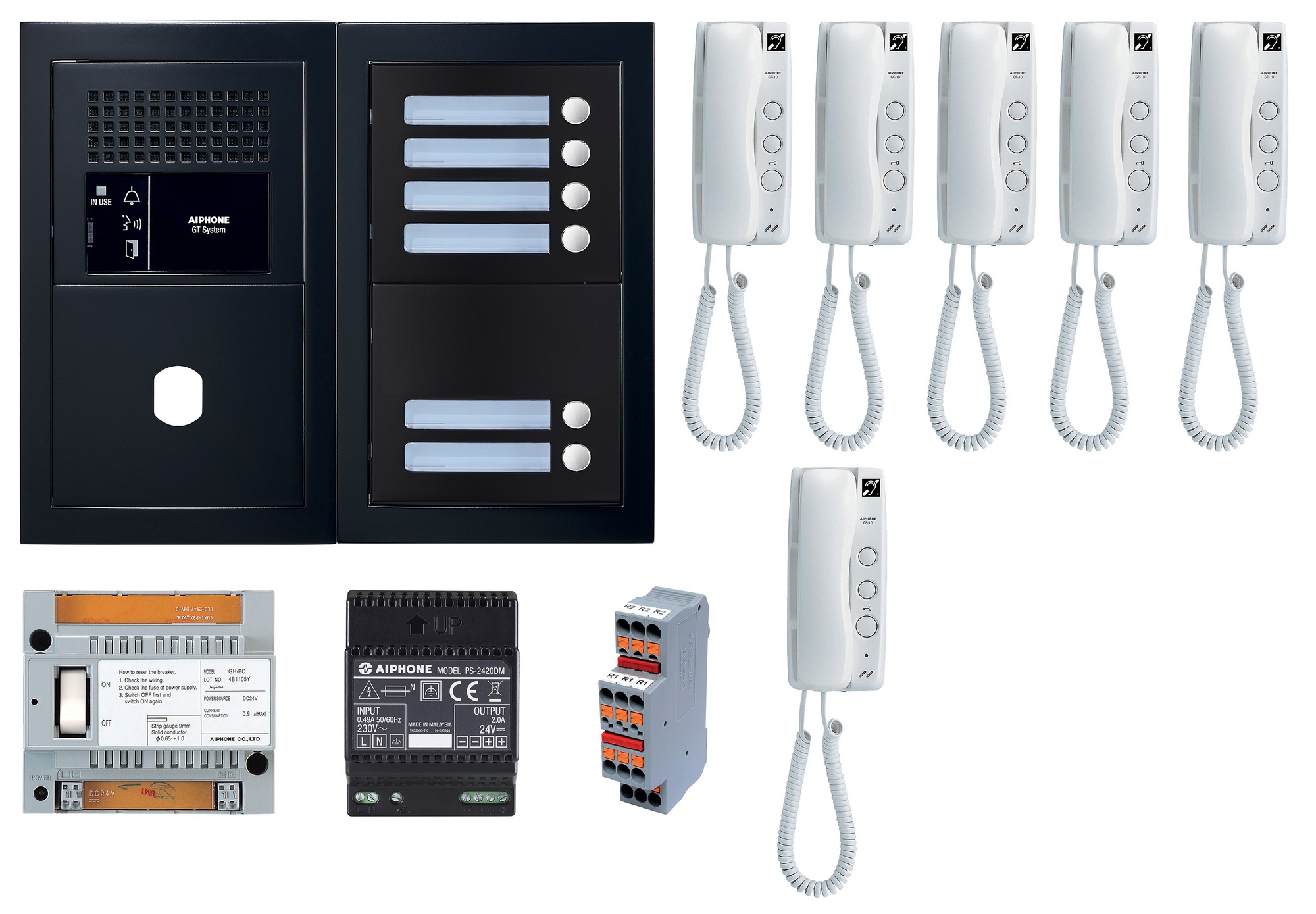 Pack audio 6 post complet noir AIPHONE 200449
