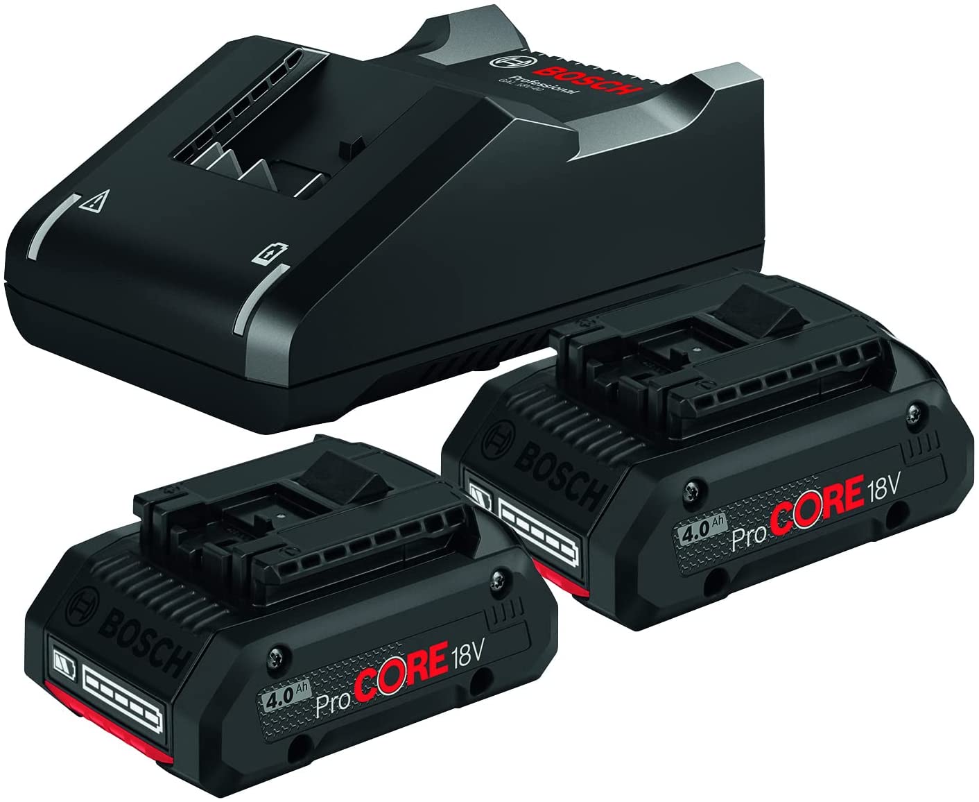 Pack de 2 batteries 18 V ProCORE 4 Ah + chargeur rapide BOSCH 1600A01BA3