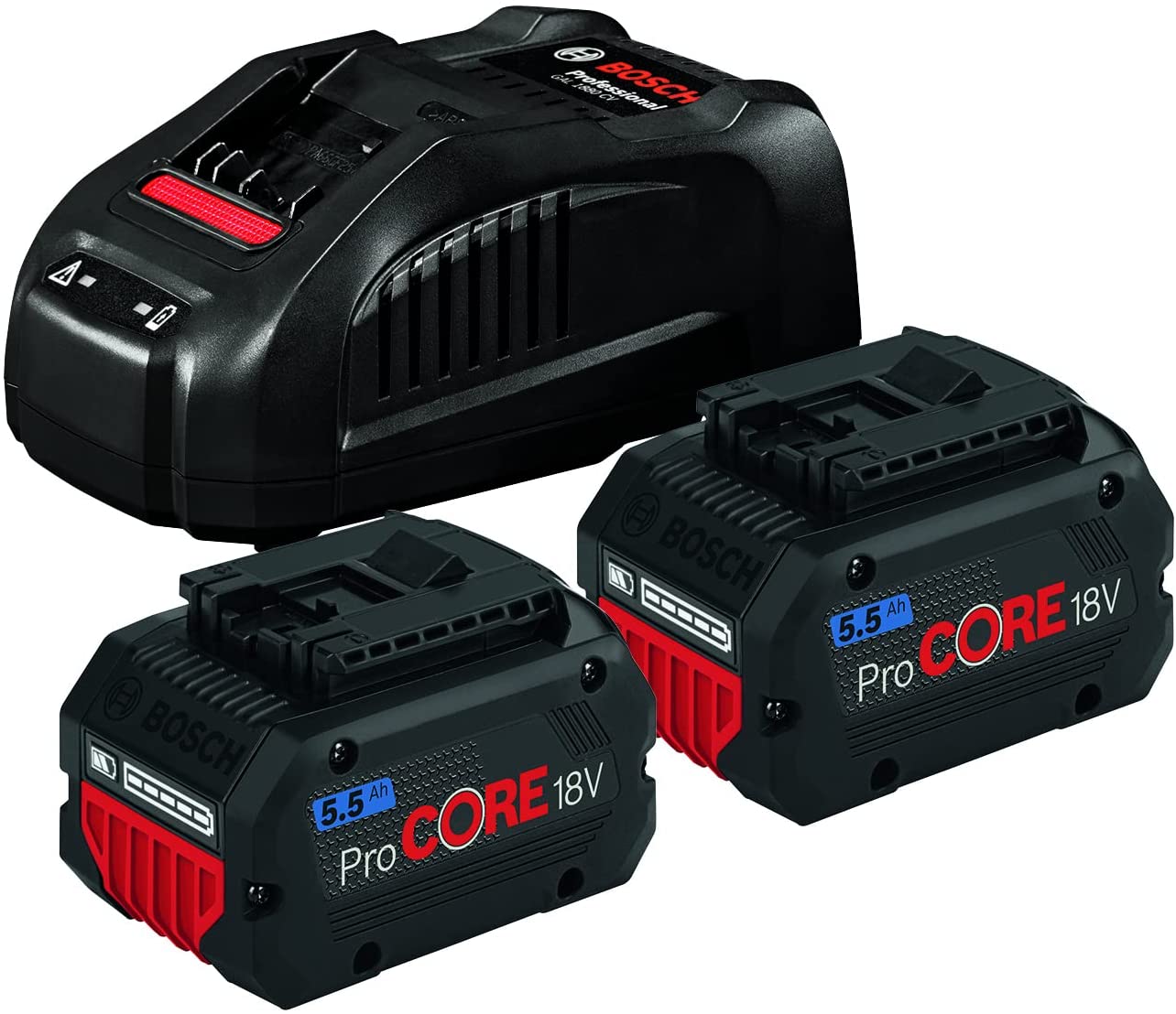 Pack de 2 batteries 18 V Procore 5,5 Ah + chargeur rapide BOSCH 1600A0214C