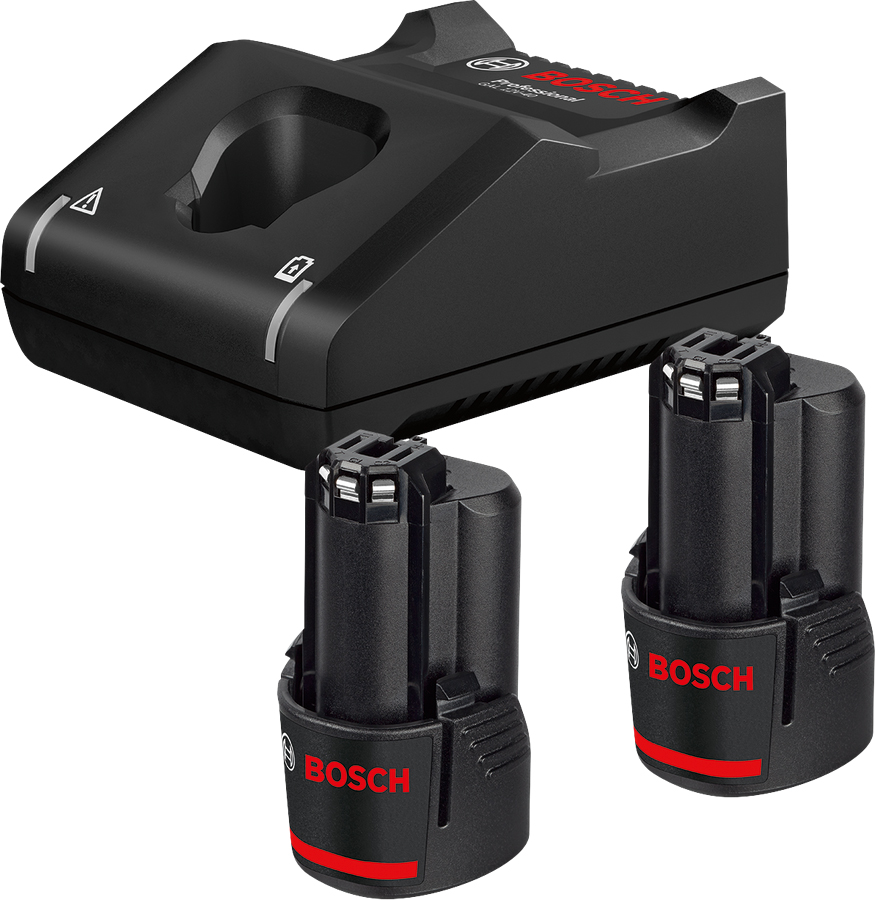 Pack de 2 batteries GBA 12 V 3.0 Ah + chargeur GAL 12V-40 BOSCH 1600A019RD