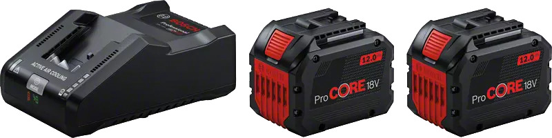 Pack de 2 batteries ProCORE18V 12Ah + chargeur GAL 18V-160 BOSCH 1600A02T5W
