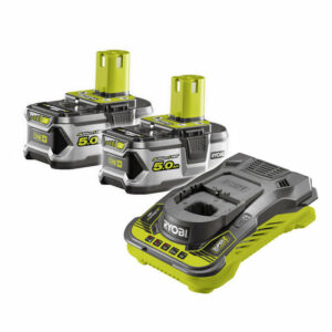 Pack de 2 batteries RYOBI RC18150-250 18V One+ Li-Ion 5Ah + chargeur rapide