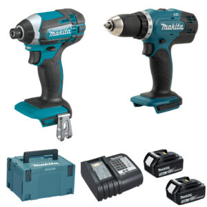 Pack de 2 machines 18 V LXT (DTD152 + DDF453) + 2 batteries 3 Ah + chargeur + Makpac MAKITA DLX2141JX2