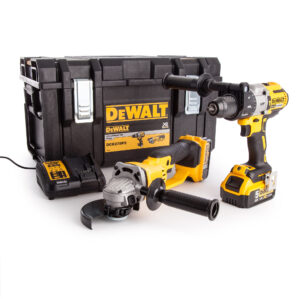 Pack de 2 outils 18 V Perceuse DCD996 + meuleuse DCG412 + 2 batteries 5 Ah + chargeur en coffret T-STAK DEWALT DCK278-QW