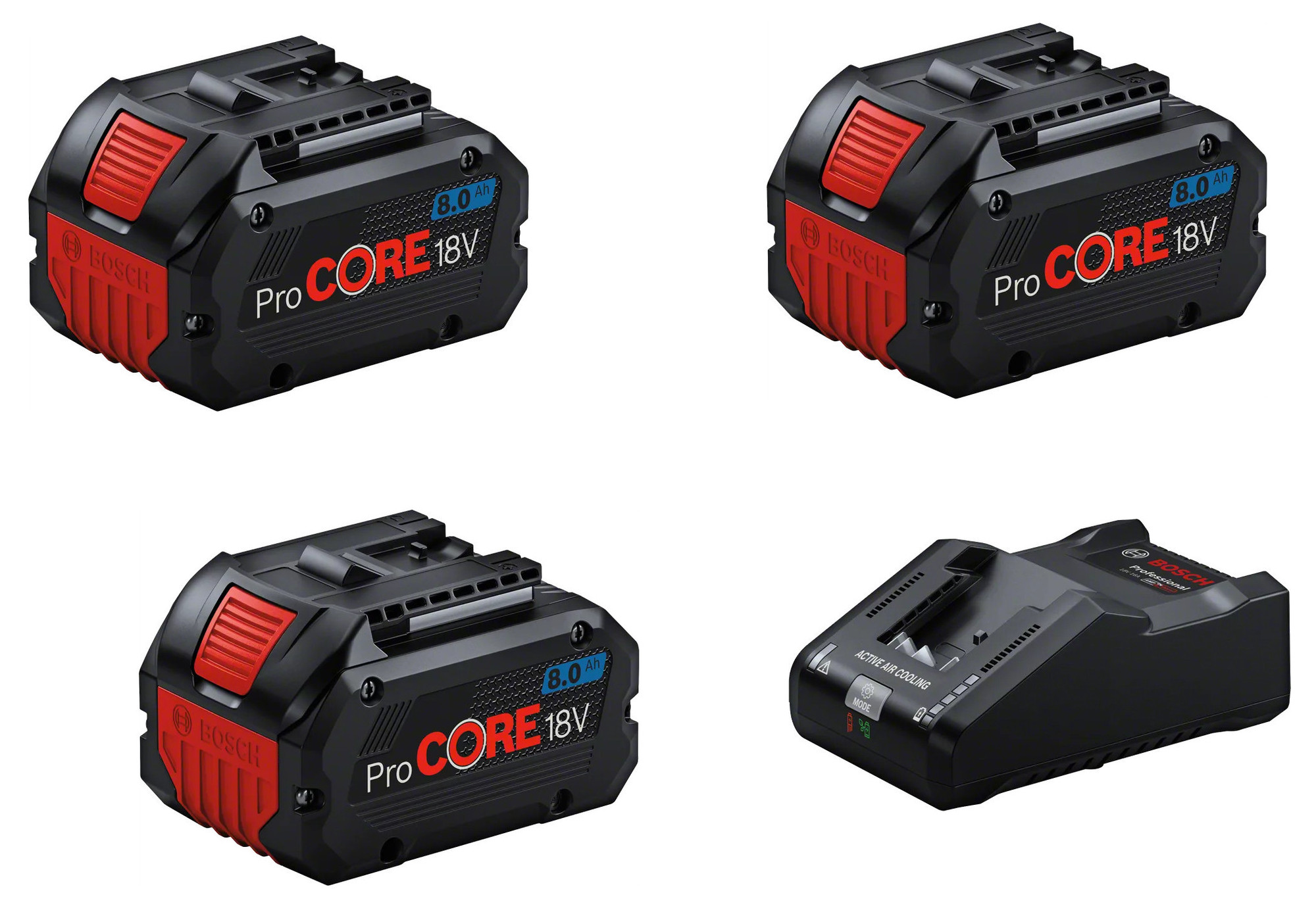 Pack de 3 batteries ProCORE 18 V 8 Ah + chargeur GAL18V-160 BOSCH 0615A5004Y