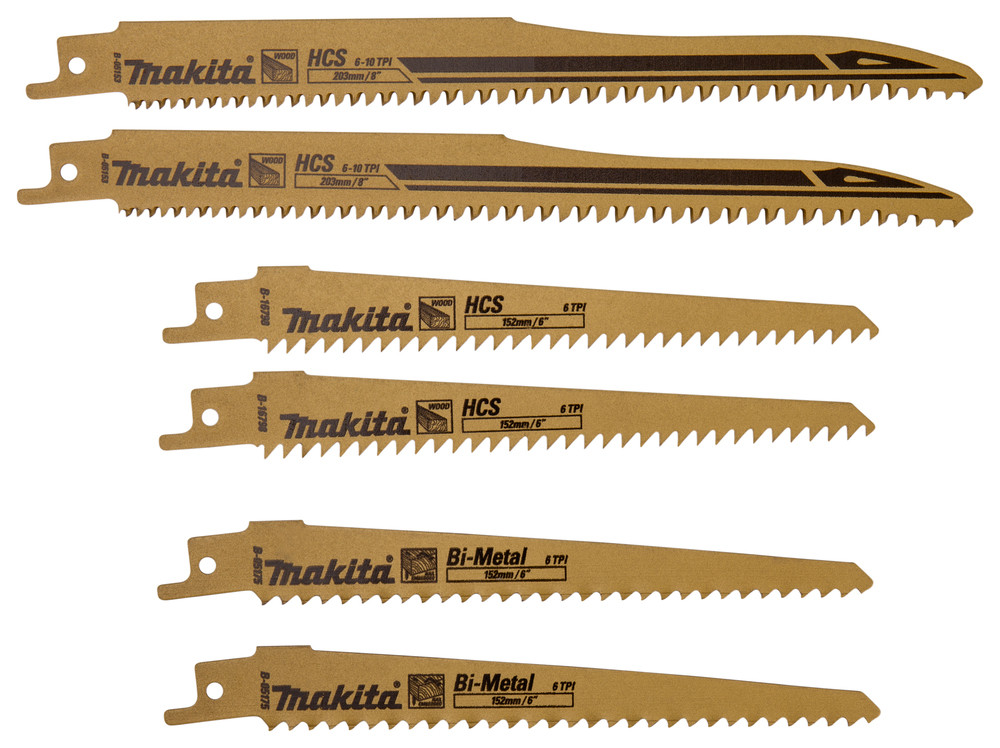 Pack de 6 lames de scie recipro pour bois MAKITA B-44432