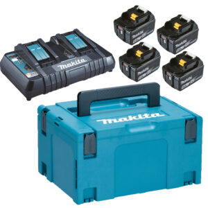 Pack énergie 18 V 4 batteries 5 Ah BL1850B + chargeur DC18RD en coffret MAKPAC MAKITA 197626-8