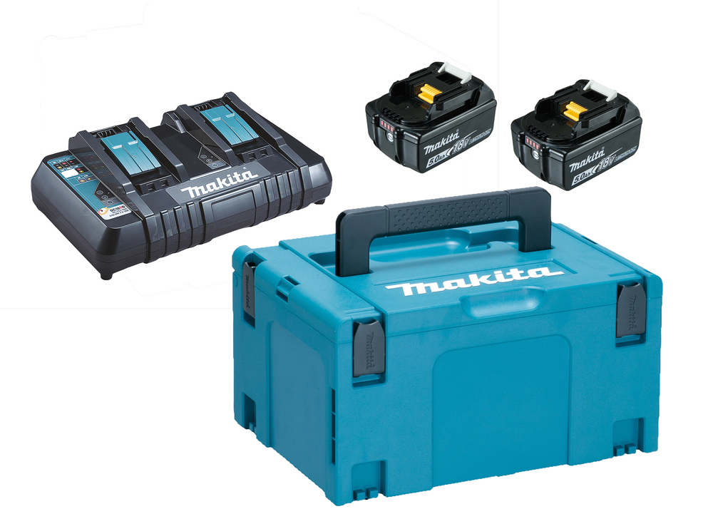 Pack énergie 18 V de 2 batteries BL1850B 5 Ah en coffret MAKPAC MAKITA 197629-2