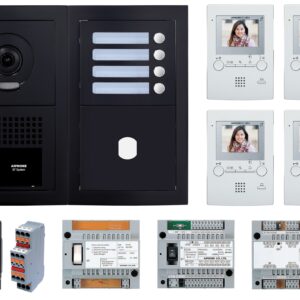 Pack vidéo 4 postes complet noir AIPHONE 200456