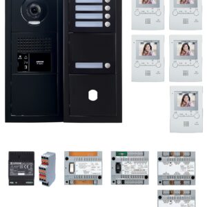 Pack vidéo 5 postes complet noir AIPHONE 200457