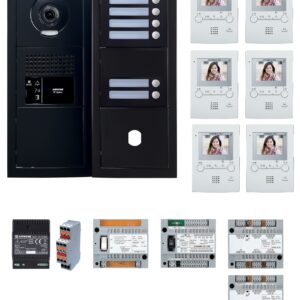 Pack vidéo 6 postes complet noir AIPHONE 200458