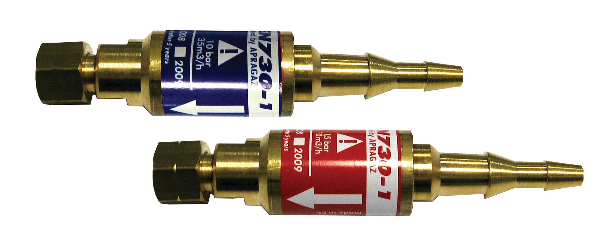 Paire clapet anti-retour SECURIDAVE SG2L pour chalumeau D6+10 mm blister GCE CHARLEDAVE GF2842003EMB