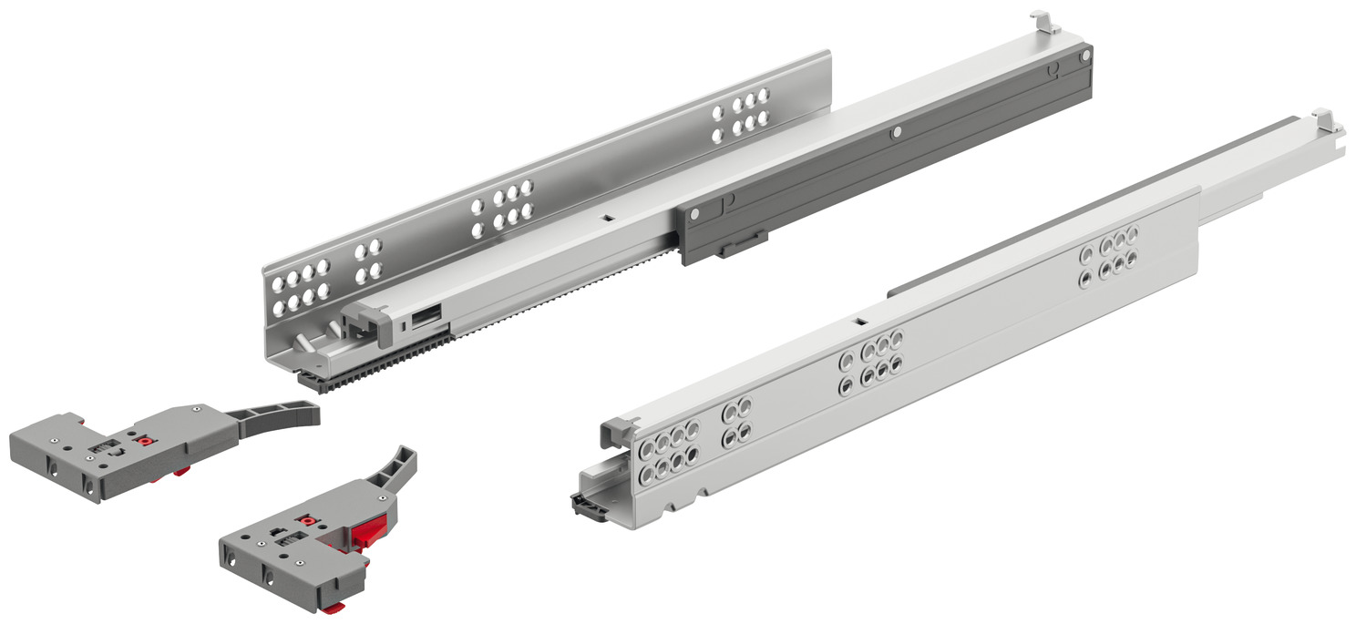 Paire de coulisses Matrix 400 mm avec amortisseur + 2 attaches 433.03.653