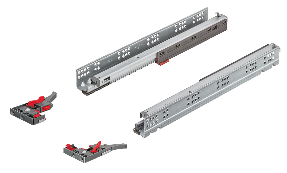 Paire de coulisses Matrix 500 mm avec amortisseur + 2 attaches 433.03.655